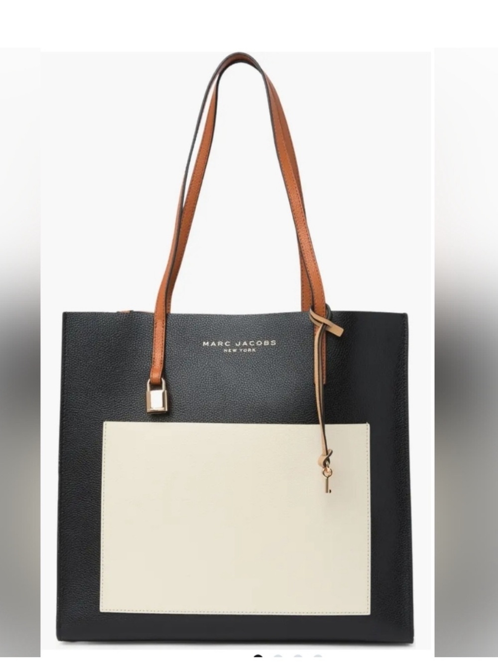 NWOT $485 Marc Jacobs Grind Colorblock Leather Tote Bag - Picture 3 of 11